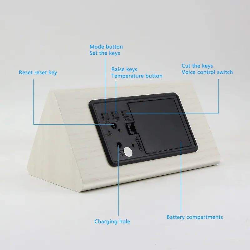 Minimalist Wooden Digital Alarm Clock