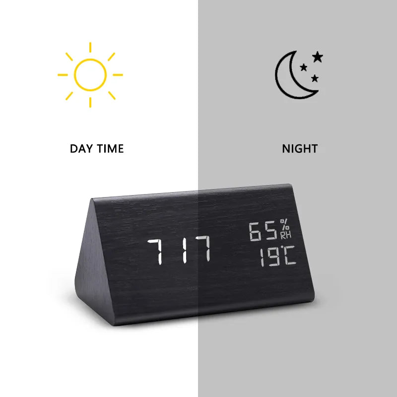 Minimalist Wooden Digital Alarm Clock